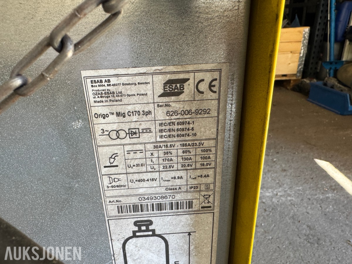 ESAB Origo Mig C170 3ph MIG-sveiseapparat
