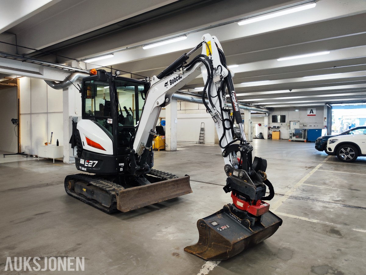 2024 Bobcat E27 Rototilt, 3 skuffer, klype,hamme,sentralsmøring