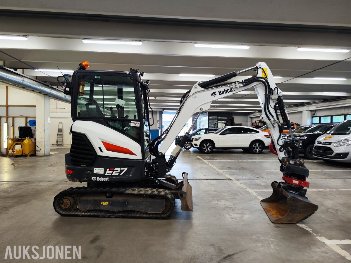2024 Bobcat E27 Rototilt, 3 skuffer, klype,hamme,sentralsmøring