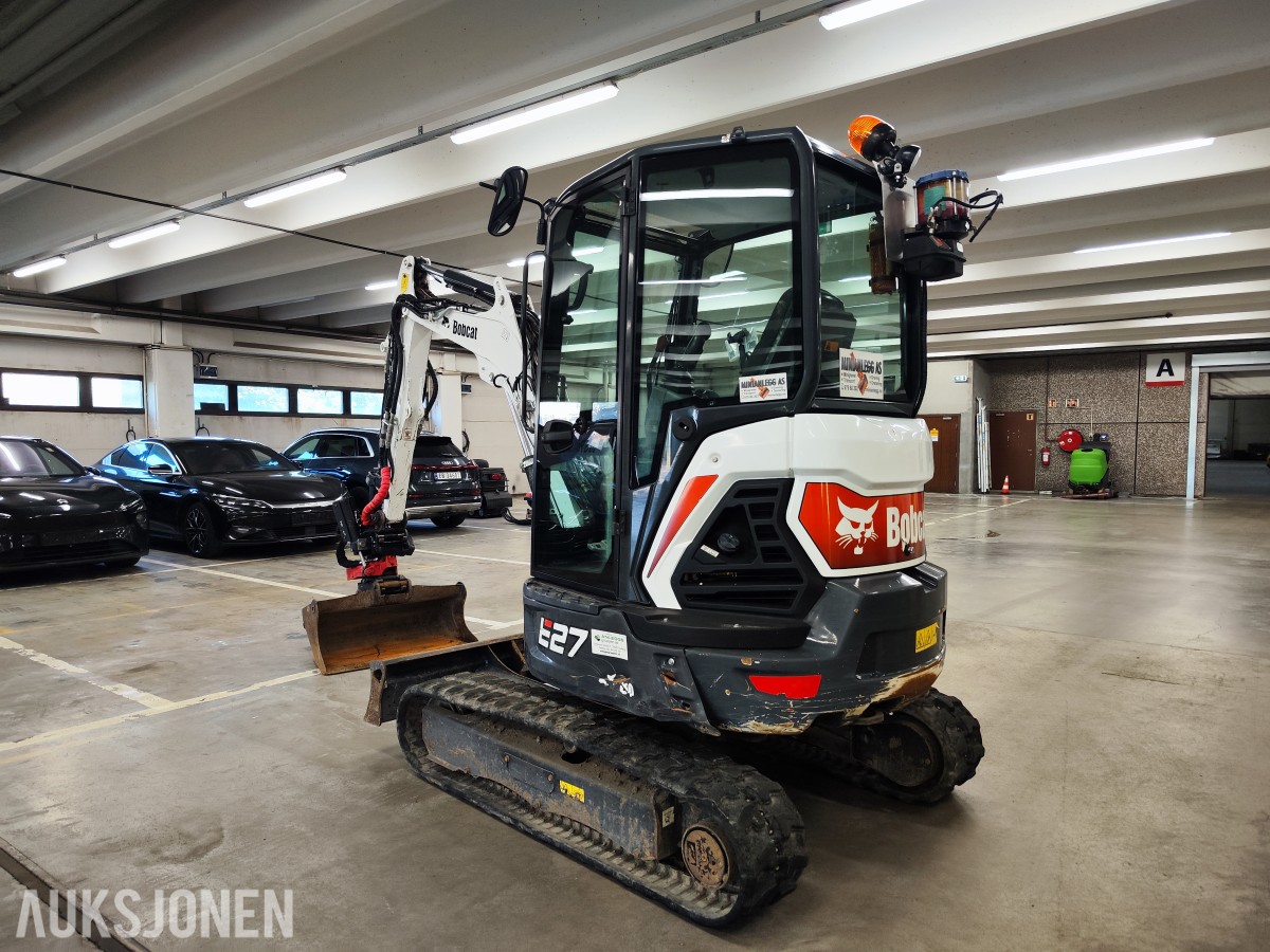 2024 Bobcat E27 Rototilt, 3 skuffer, klype,hamme,sentralsmøring