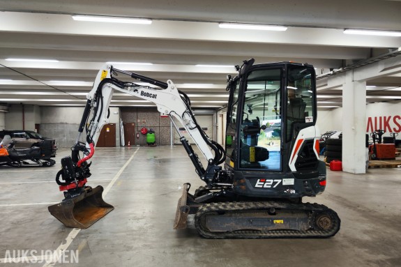 2024 Bobcat E27 Rototilt, 3 skuffer, klype,hamme,sentralsmøring