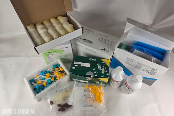 Dentalrekvisita og forbruksmateriell – EMS Air-Flow, GC Fuji IX GP Extra, Coltene CanalPro, filtre og hansker