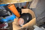 Container med rørdeler og diverse