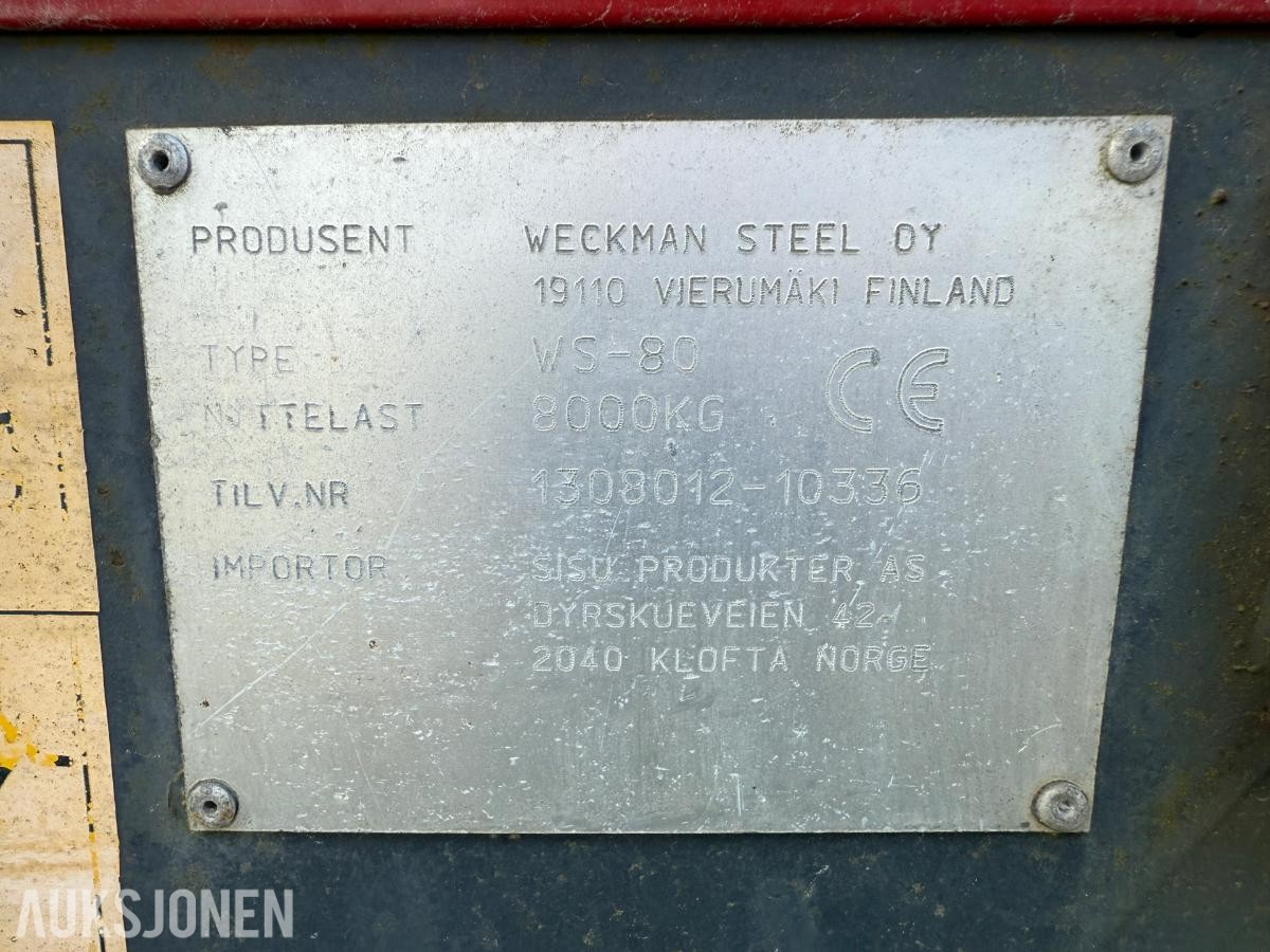 2014 WECKMAN WS 80 - Landbrukshenger