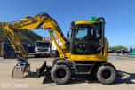 2024 Komatsu PW98 MR Hjulgraver med knekkbom, skjær, støttelabber, og fast sorteringsklype - Kun 1095 timer