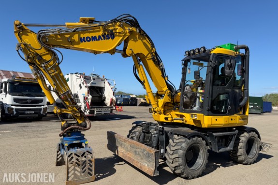 2024 Komatsu PW98 MR Hjulgraver med knekkbom, skjær, støttelabber, og fast sorteringsklype - Kun 1095 timer