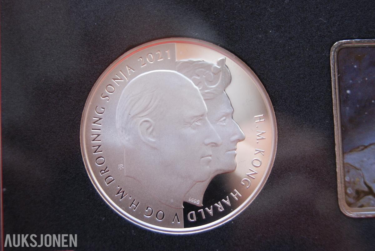 SØLV MYNTER/MEDALJER = SIGNINGEN AV KONG HARALD V 30 ÅR 1991-2021!