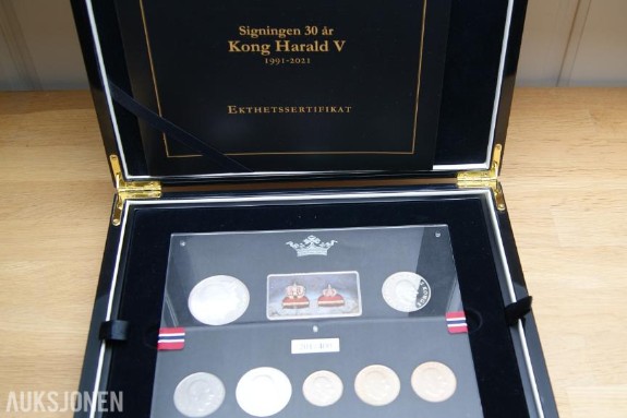 SØLV MYNTER/MEDALJER = SIGNINGEN AV KONG HARALD V 30 ÅR 1991-2021!