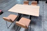 Moderne møte-/spisebord med 4 stoler, 1600 x 1000 mm