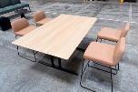 Moderne møte-/spisebord med 4 stoler, 1600 x 1000 mm