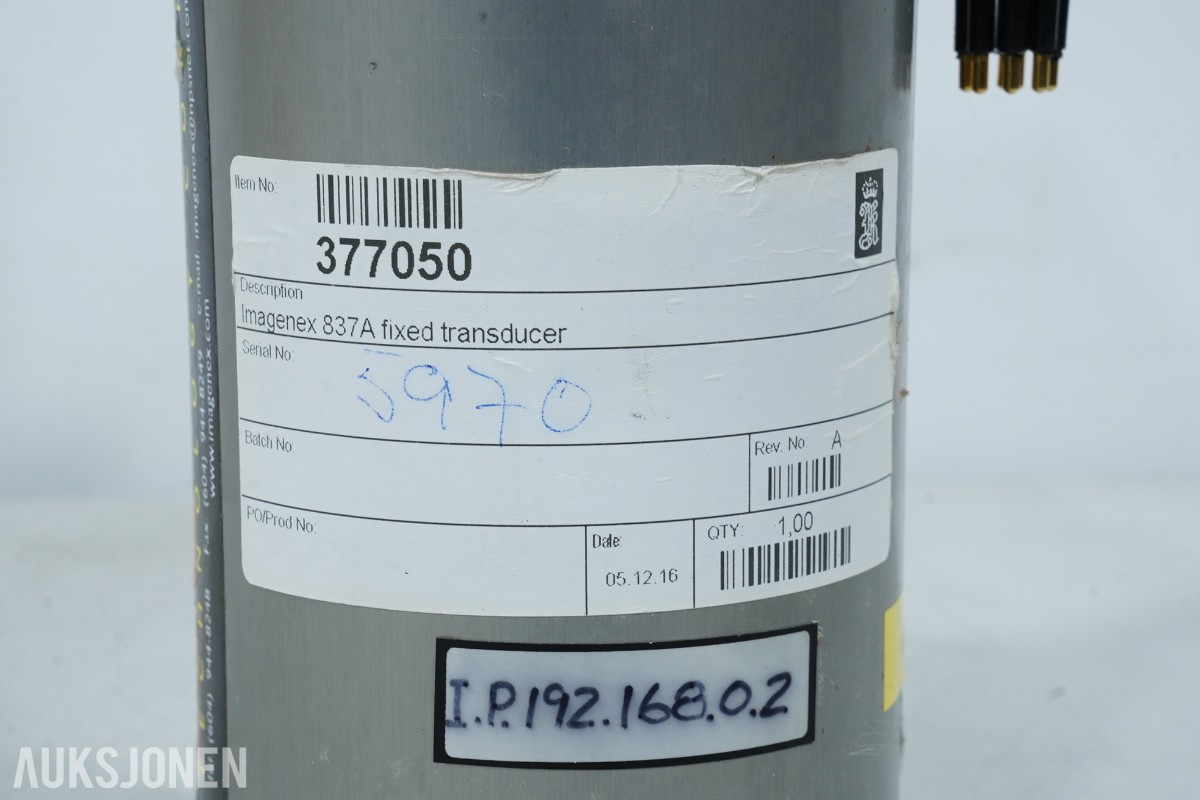 Imagenex 837A Delta T fast transducer / multistråle sonar – modell 837A-000-403