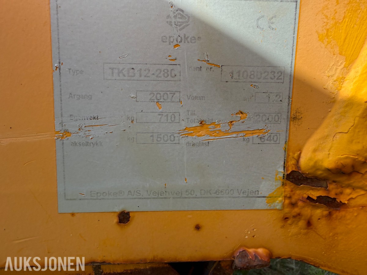 2007 EPOKE TKB 12-280 SANDSTRØER 1,2 M³ – REPARASJONSOBJEKT