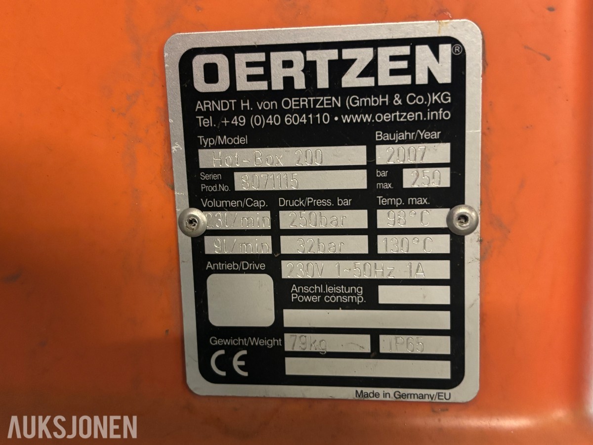 2007 Oertzen Hot Box 200 Dampseparator
