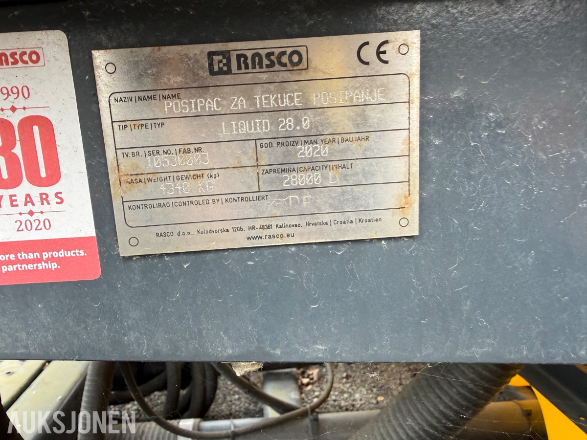 Rasco Liquid 28.0 laketank / lakespreder 28 000 liter – 2020 modell