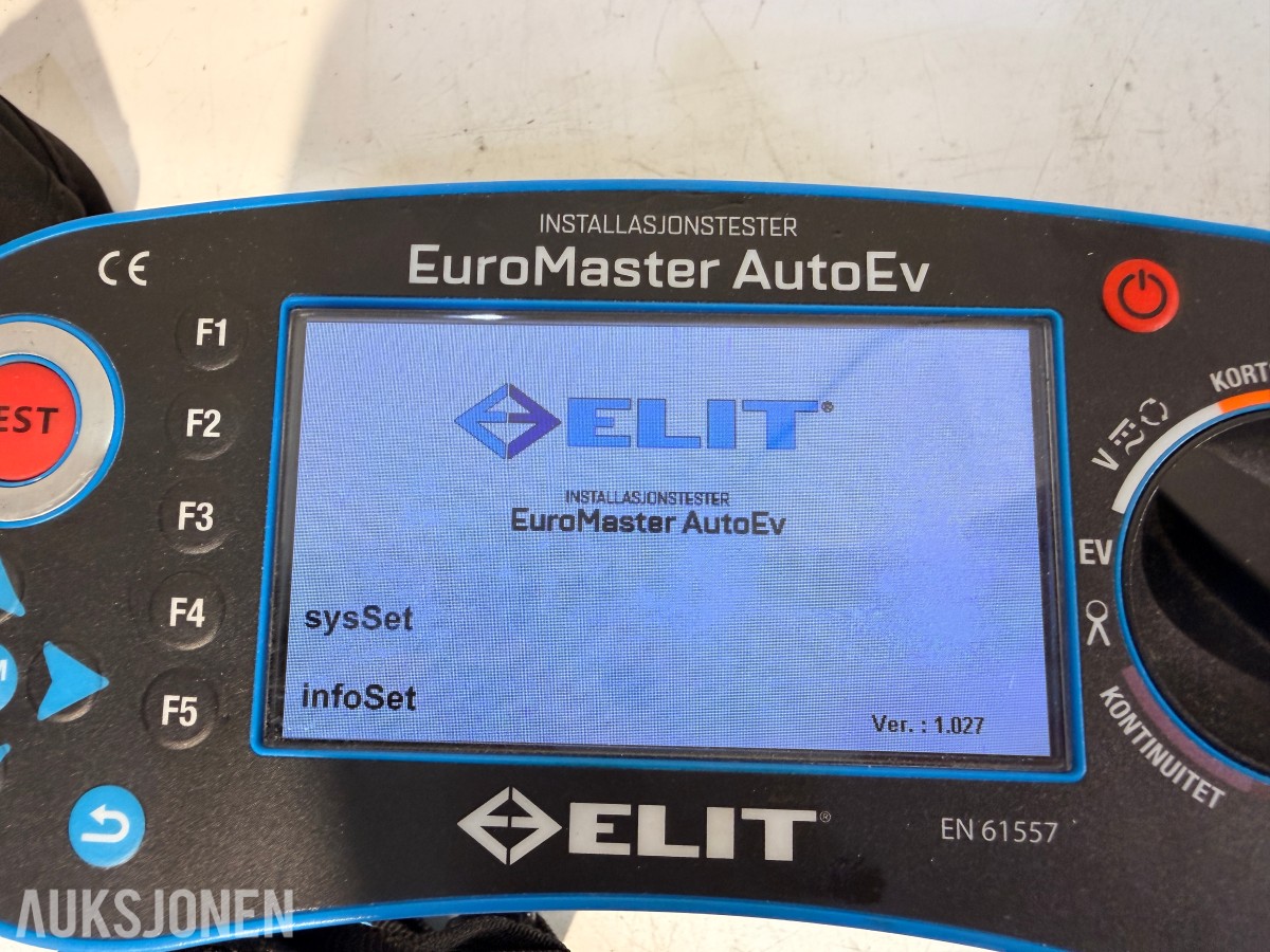 ELIT EuroMaster AutoEv installasjonstester med EV-pluggadapter og tilbehør
