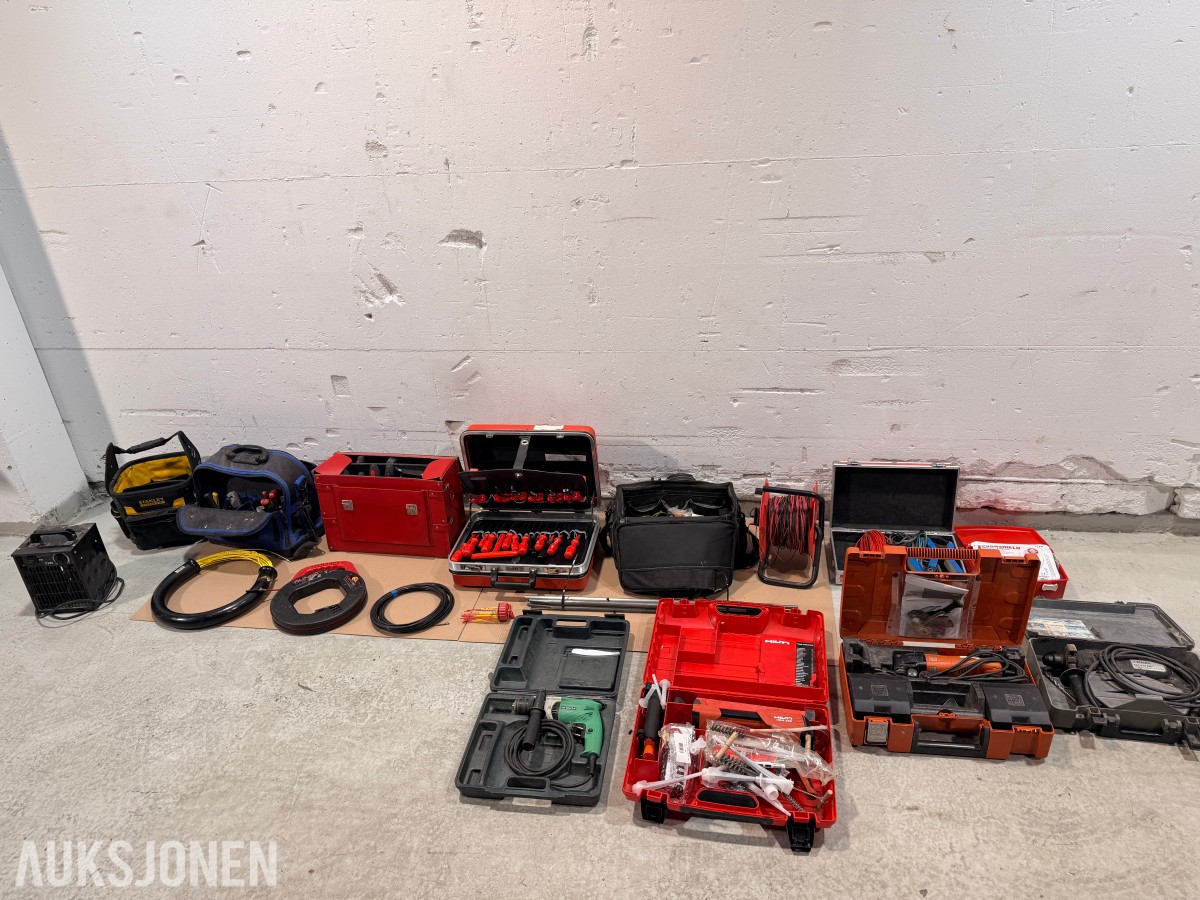 Elektrikerverktøy og utstyr – Haupa, Hilti, Hitachi, Berner, Fein, Stanley m.m.