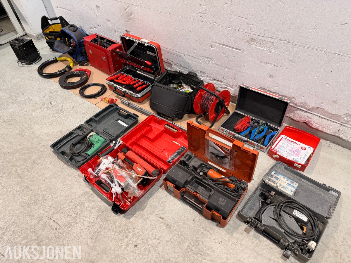 Elektrikerverktøy og utstyr – Haupa, Hilti, Hitachi, Berner, Fein, Stanley m.m.
