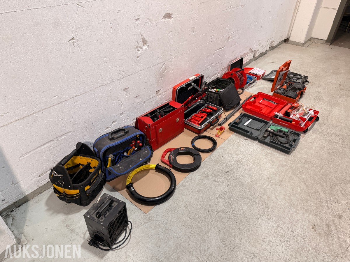 Elektrikerverktøy og utstyr – Haupa, Hilti, Hitachi, Berner, Fein, Stanley m.m.
