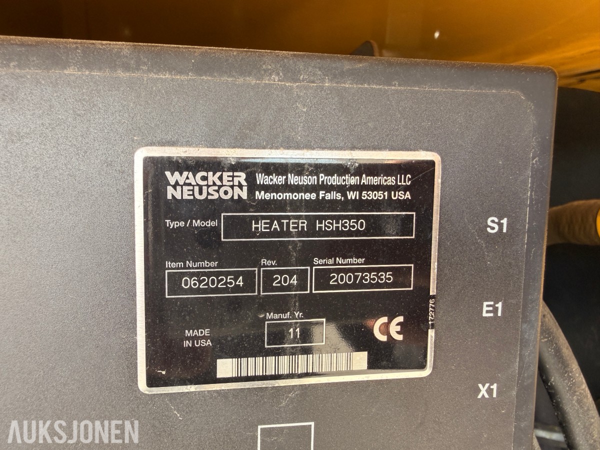 2011 Wacker Neuson HSH350 hydronisk overflatevarmer / teletiner på tilhenger