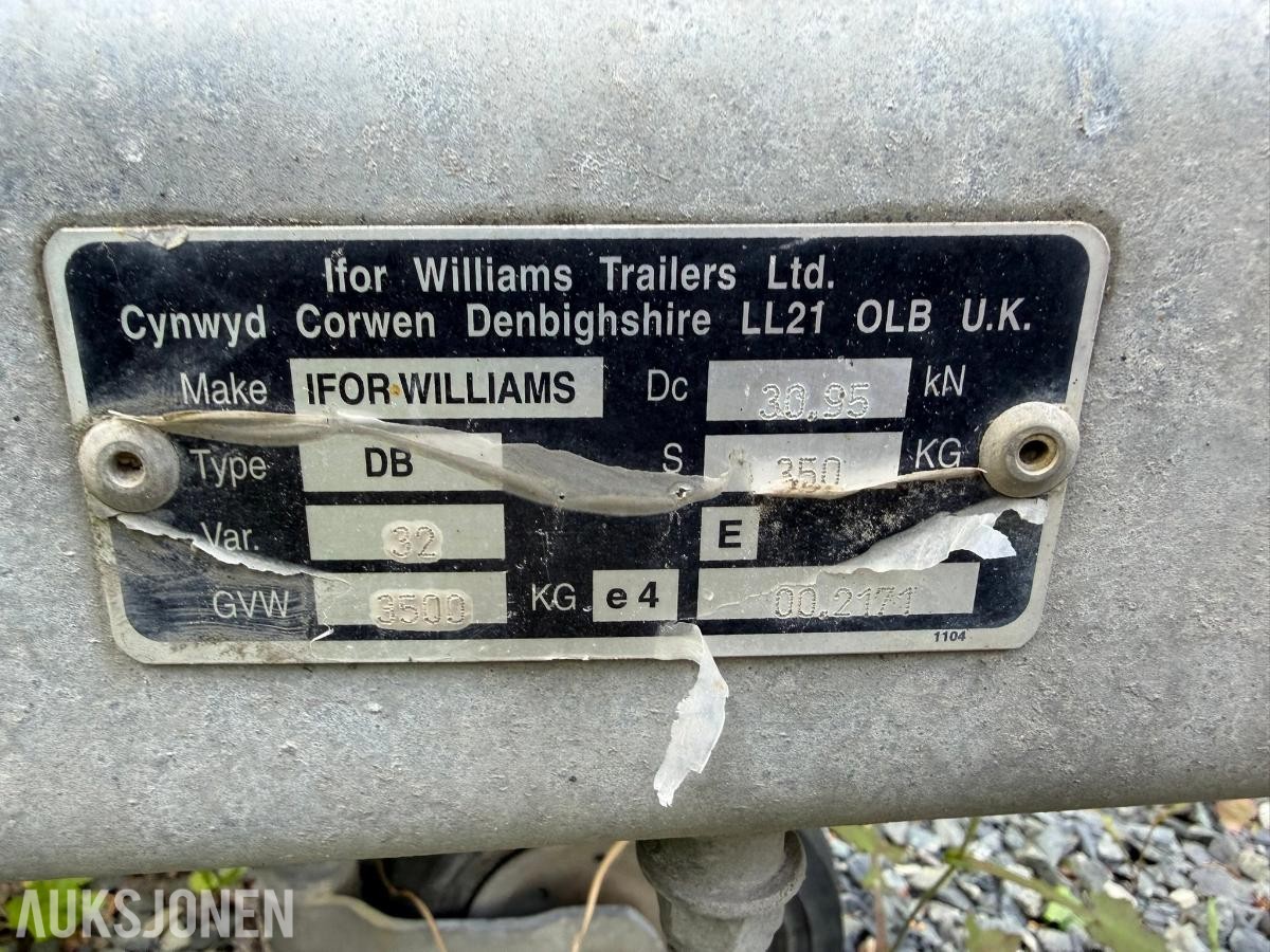 2016 Ifor Williams GX126 Maskinenger – 3500kg, 120cm rampe