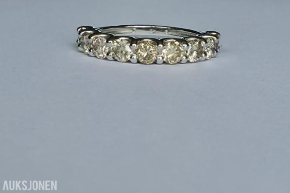 1.58CT ALLIANSE DIAMANTRING I 14K GULL. NATURLIGE DIAMANTER! TAKSTBREV OG SERTIFIKAT!