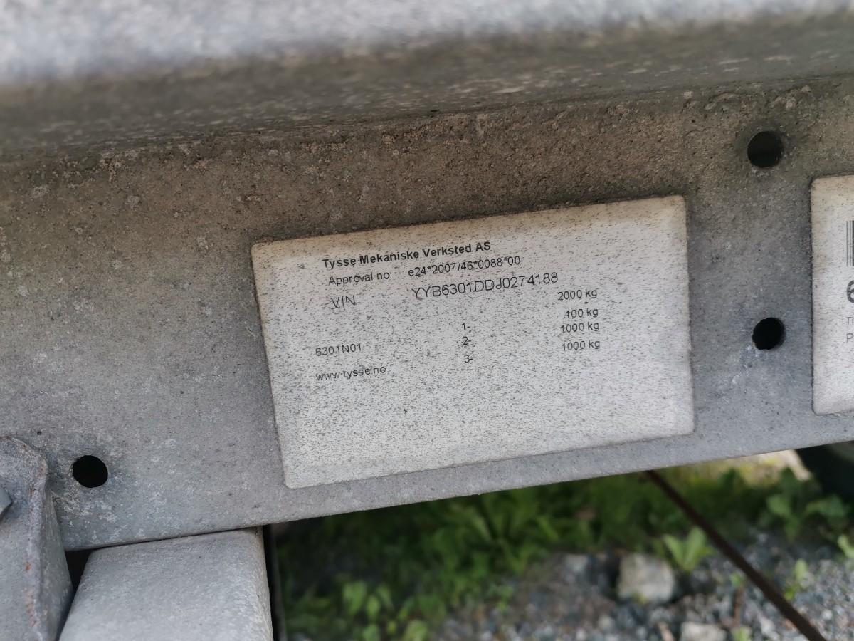 2018 Tysse 6301 NFH 35 varehenger - 2000 kg