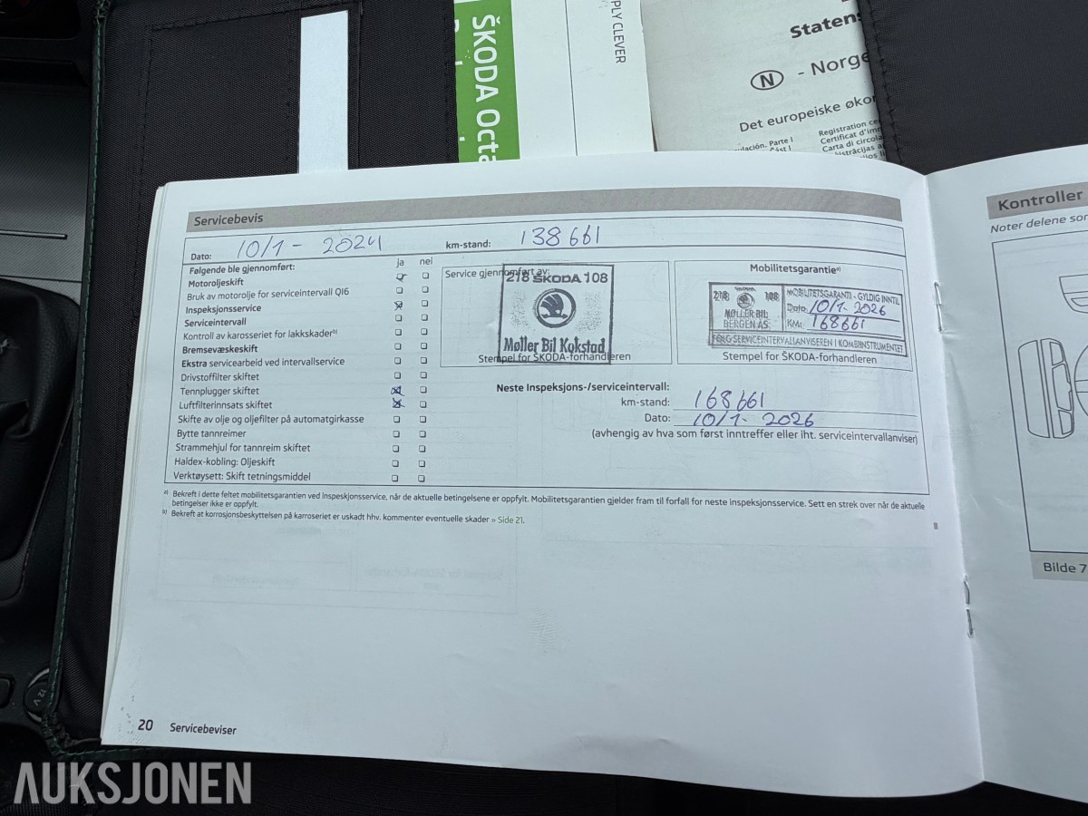 2013 Skoda OCTAVIA 1.4-122 / S+V dekk / Servicehistorikk