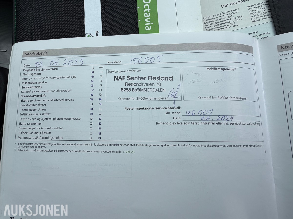 2013 Skoda OCTAVIA 1.4-122 / S+V dekk / Servicehistorikk