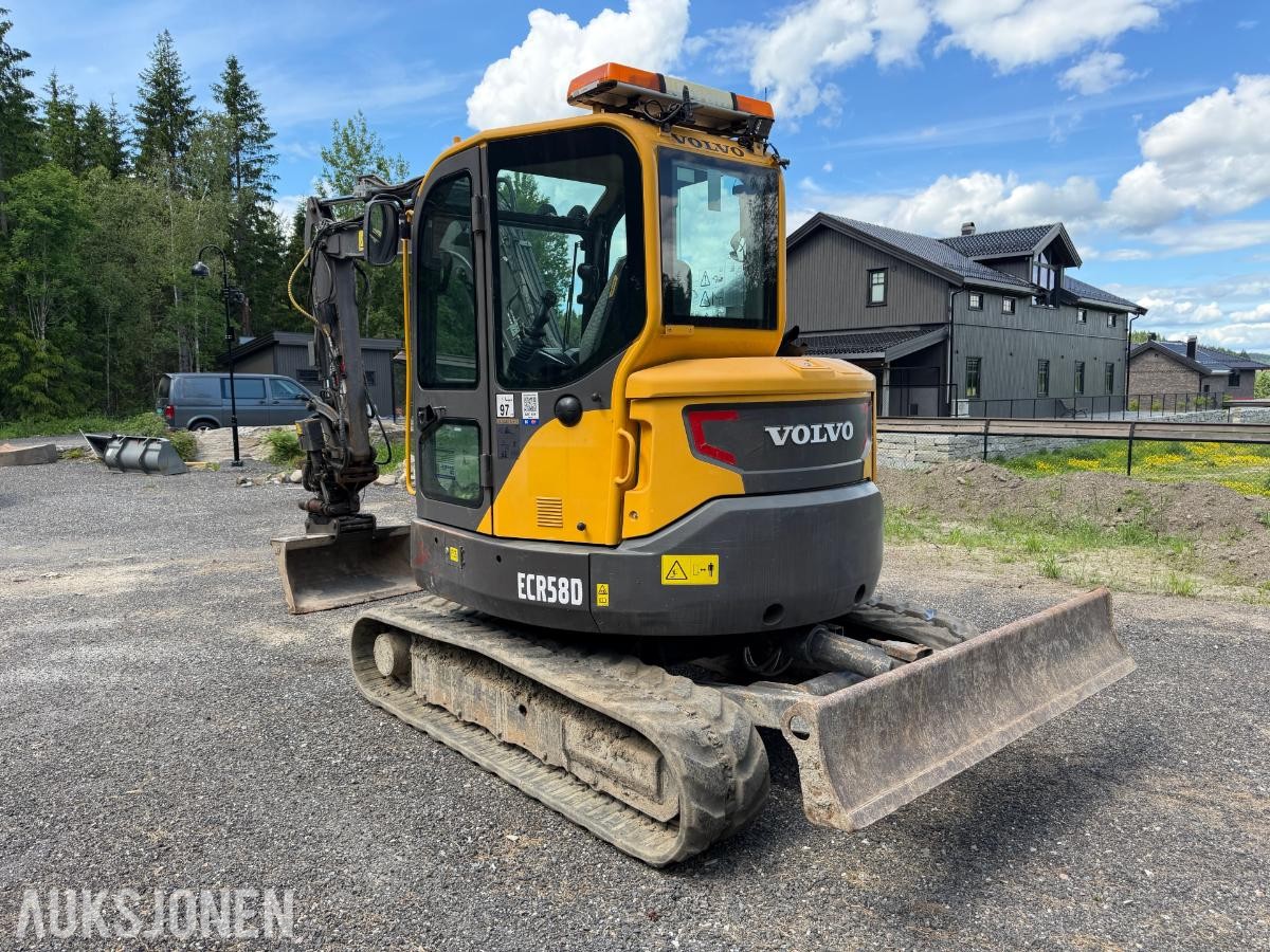 2019 Volvo ECR58D minigraver m/ Steelwrist X07 tiltrotator, S50 hurtigfeste, pusseskuff og graveskuff