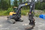 2019 Volvo ECR58D minigraver m/ Steelwrist X07 tiltrotator, S50 hurtigfeste, pusseskuff og graveskuff