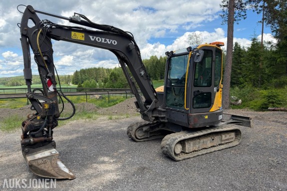 2019 Volvo ECR58D minigraver m/ Steelwrist X07 tiltrotator, S50 hurtigfeste, pusseskuff og graveskuff