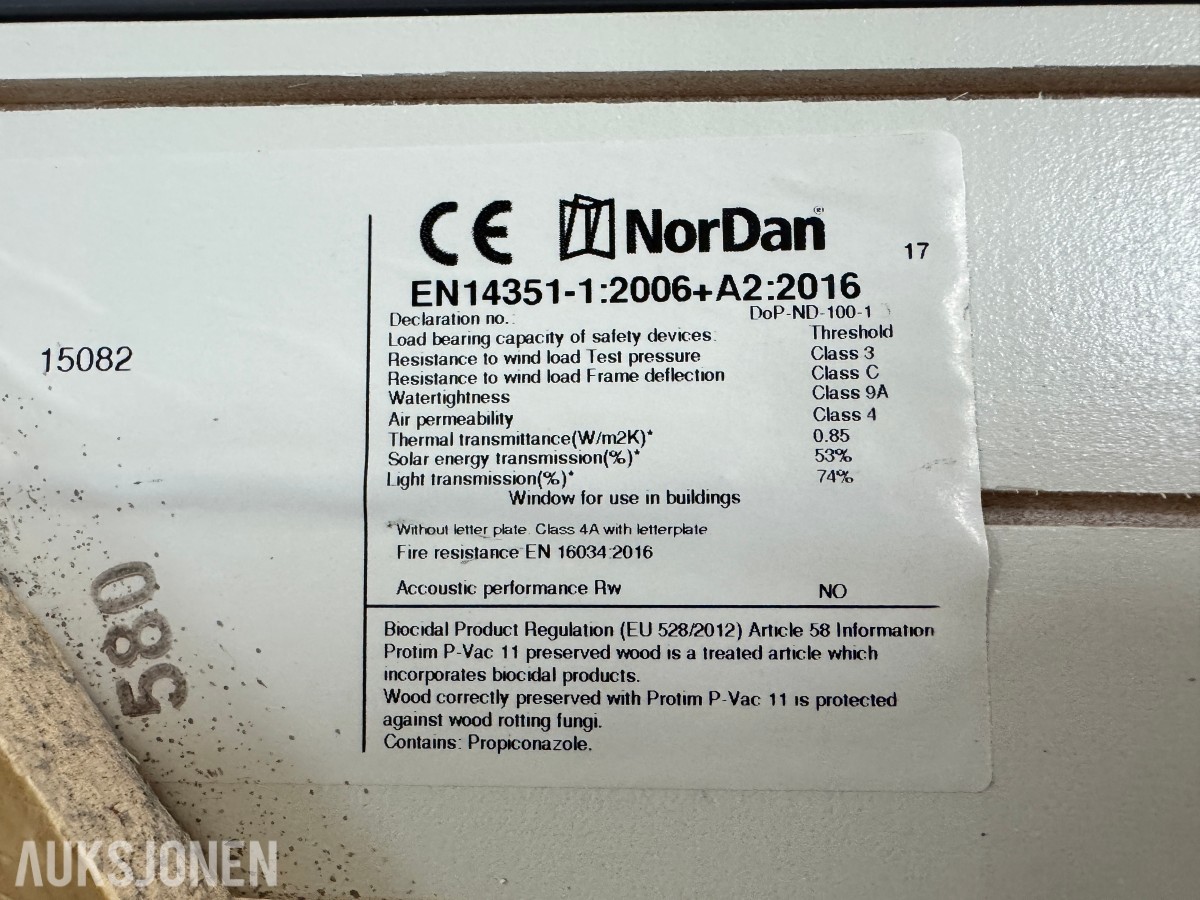 Nordan vindu 1088x1188 mm åpningsbart
