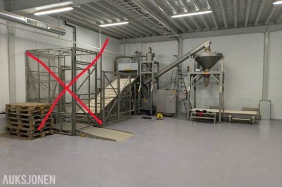 Tørrlinje for nedmaling, transport og fylling i Big Bag, Rustfri utførelse