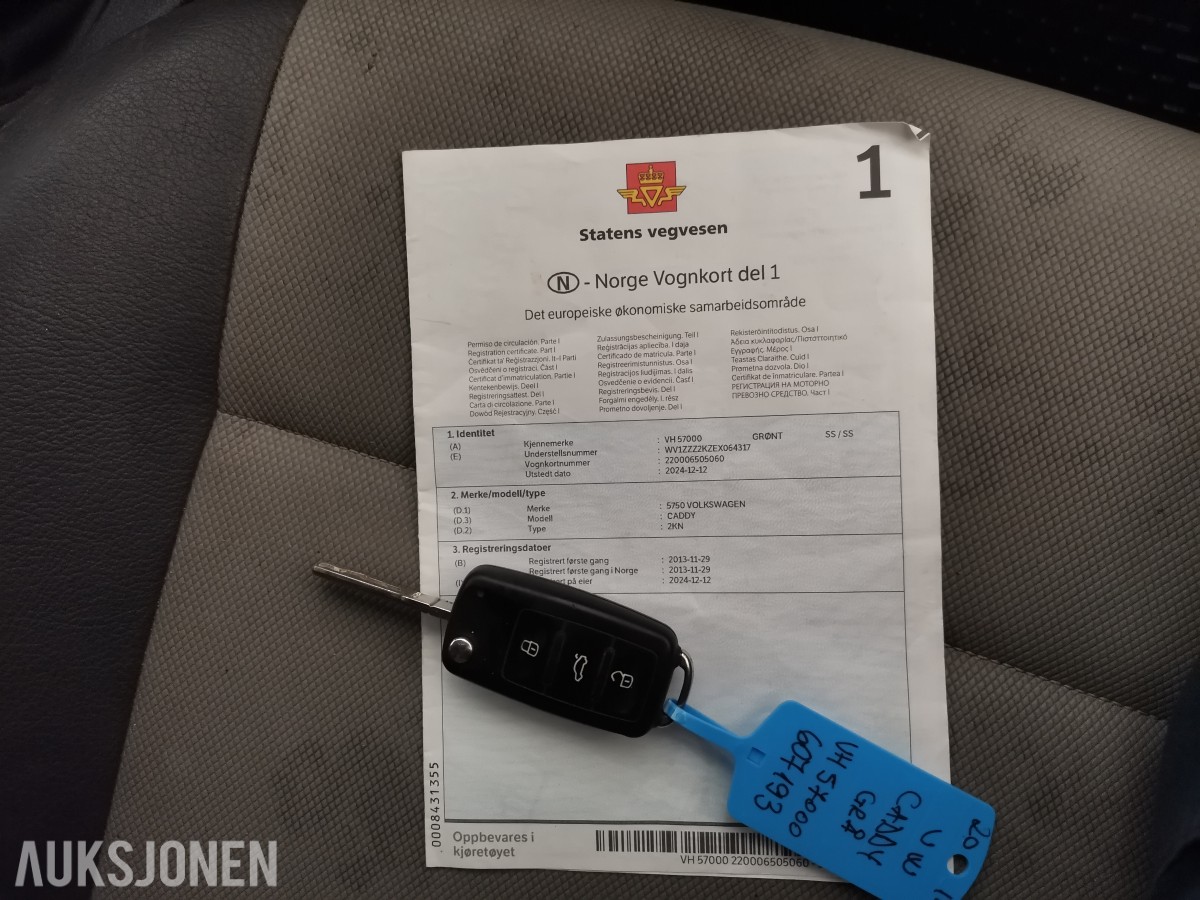 2014 Volkswagen CADDY *UTEN MINSTEPRIS* CADDY 1.6 TDI HENGERFESTE CRUISE KUNSTLÆR