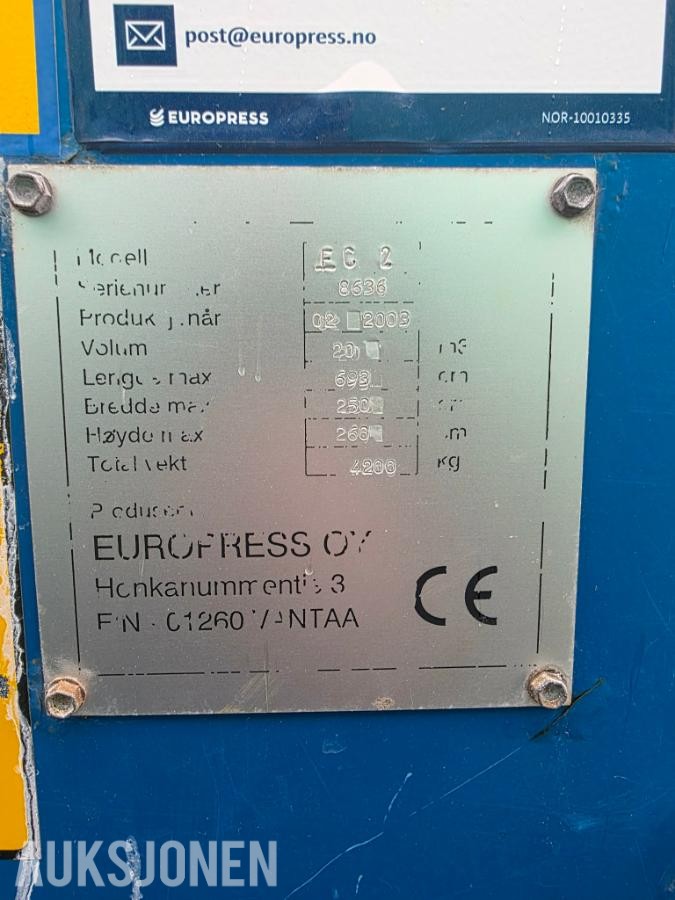 2003 Europress EC 2 Komprimatorcontainer - 20m3