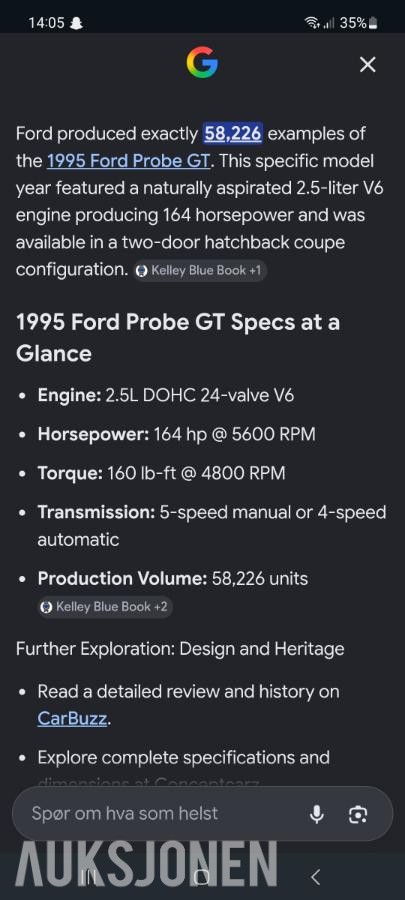 1995 Ford Probe 2.5 GT V6 24V