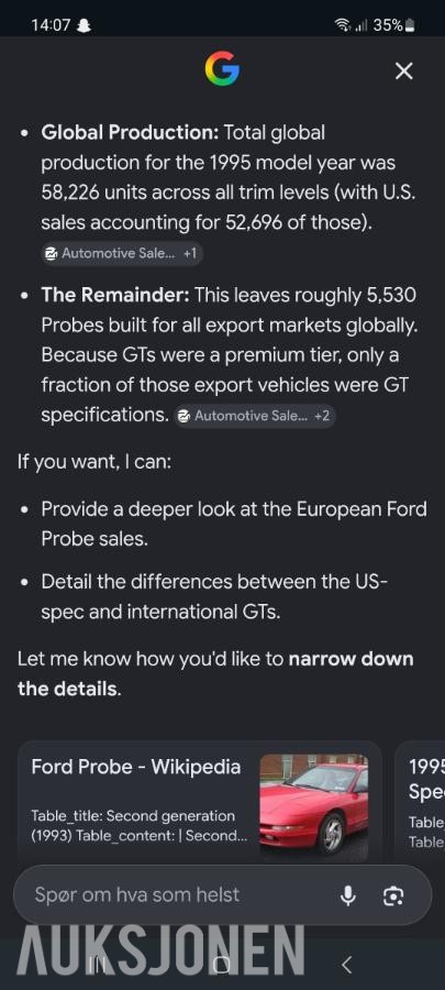 1995 Ford Probe 2.5 GT V6 24V