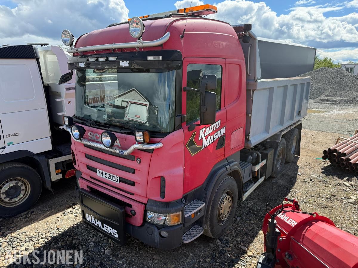 2006 Scania R500 Tippbil med brøyteplate