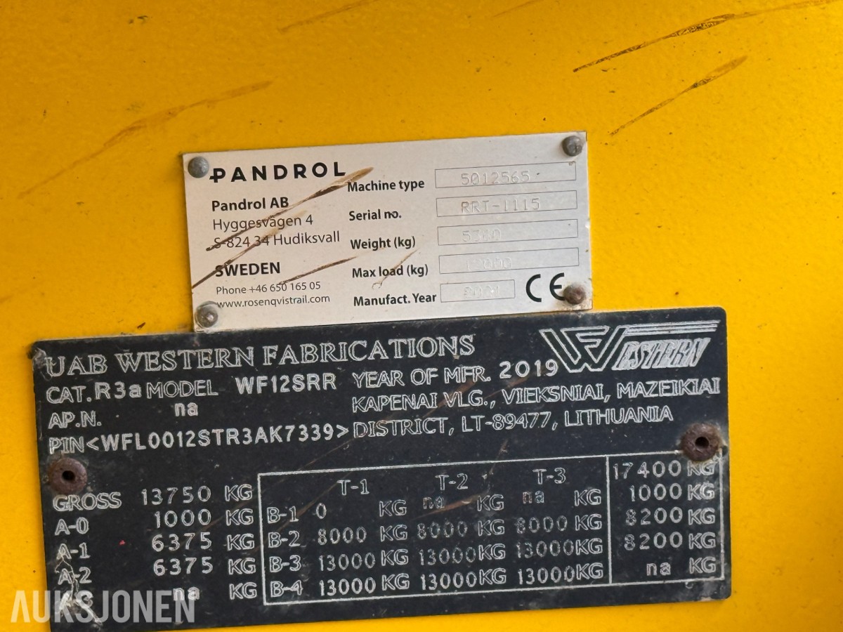 Western/Pandrol Road Rail tipphenger – jernbanerigget