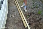 glassfiberjolle med mast, ror og treinnredning