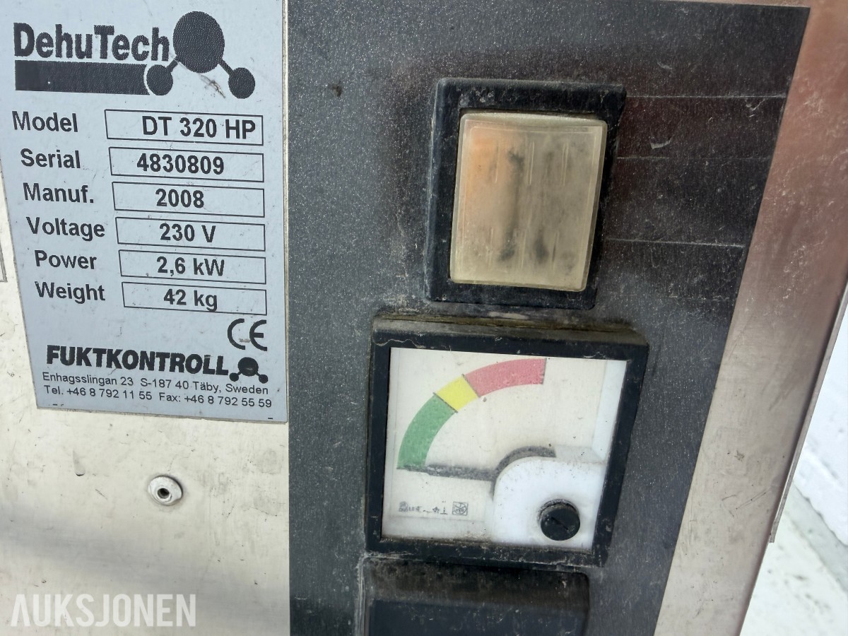 DehuTech DT 320 HP avfukter – med slanger og tilbehør