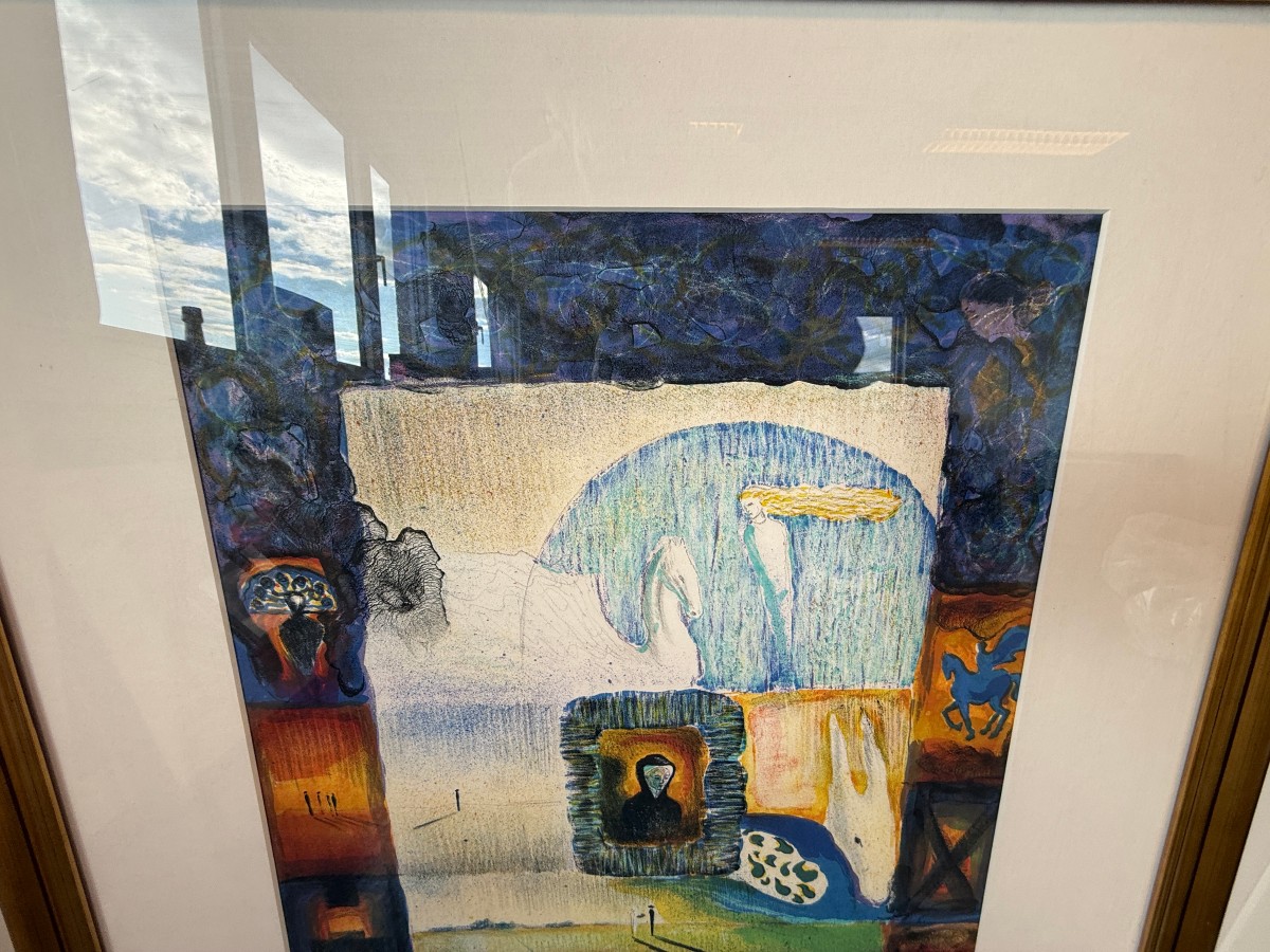 Signert og nummerert grafisk trykk – innrammet – 68 × 57 cm