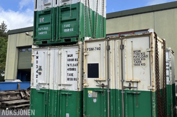 3 stk DNV 2.7-1 Offshore containere – MGW 5.000–6.000 kg – Intermediate Deck