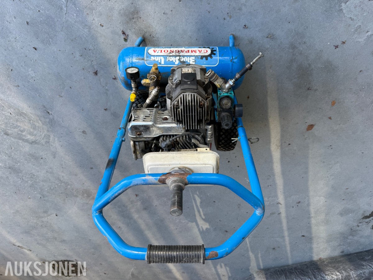 Campagnola kompressor med Honda G100 bensinmotor – på hjul