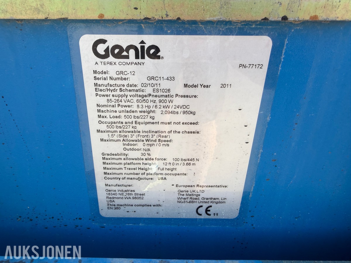 2011 Genie GRC-12 - 5,5m mastelift