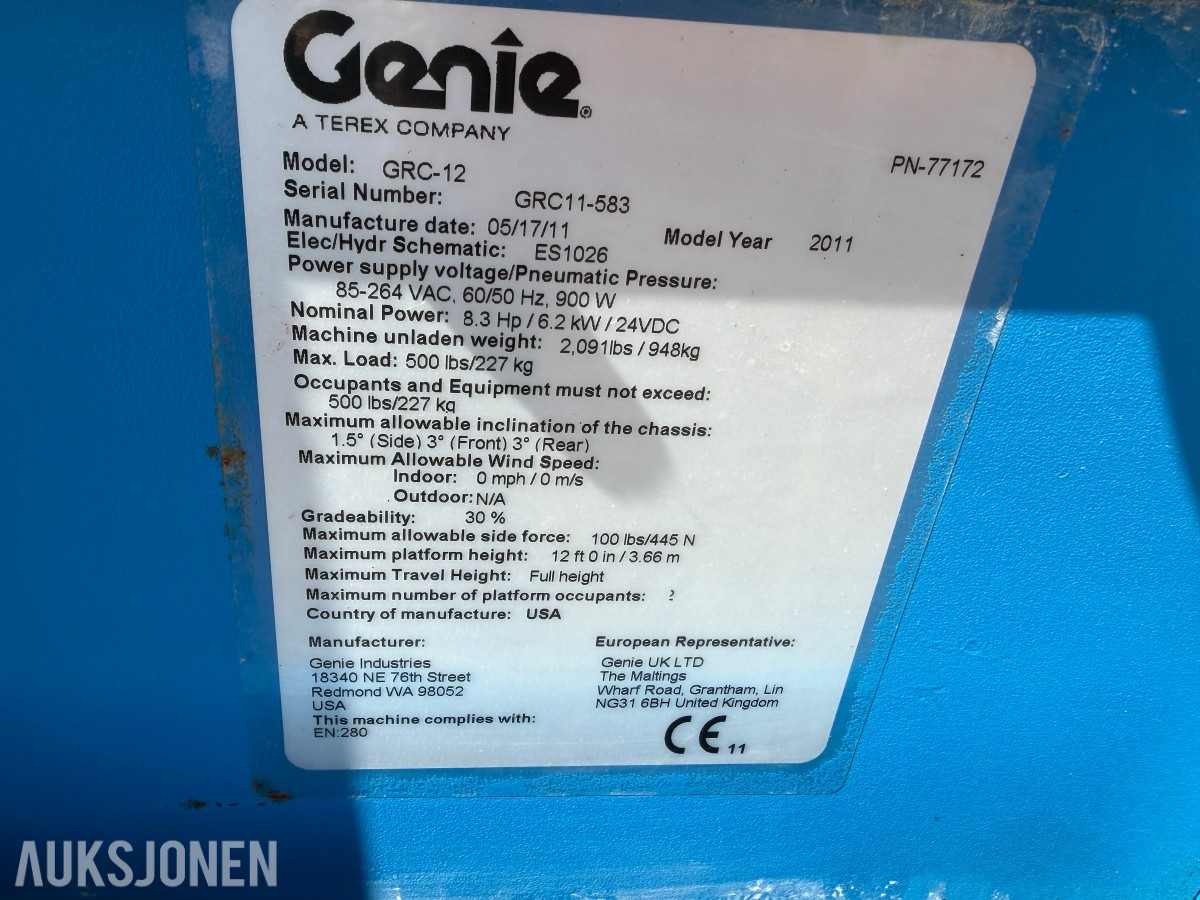 2011 Genie GRC 12 - 5,5m mastelift