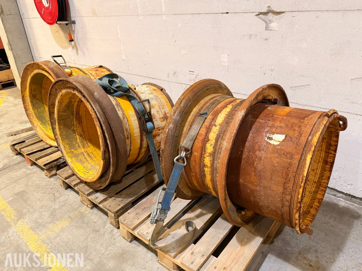 3 stk felger til anleggsmaskin