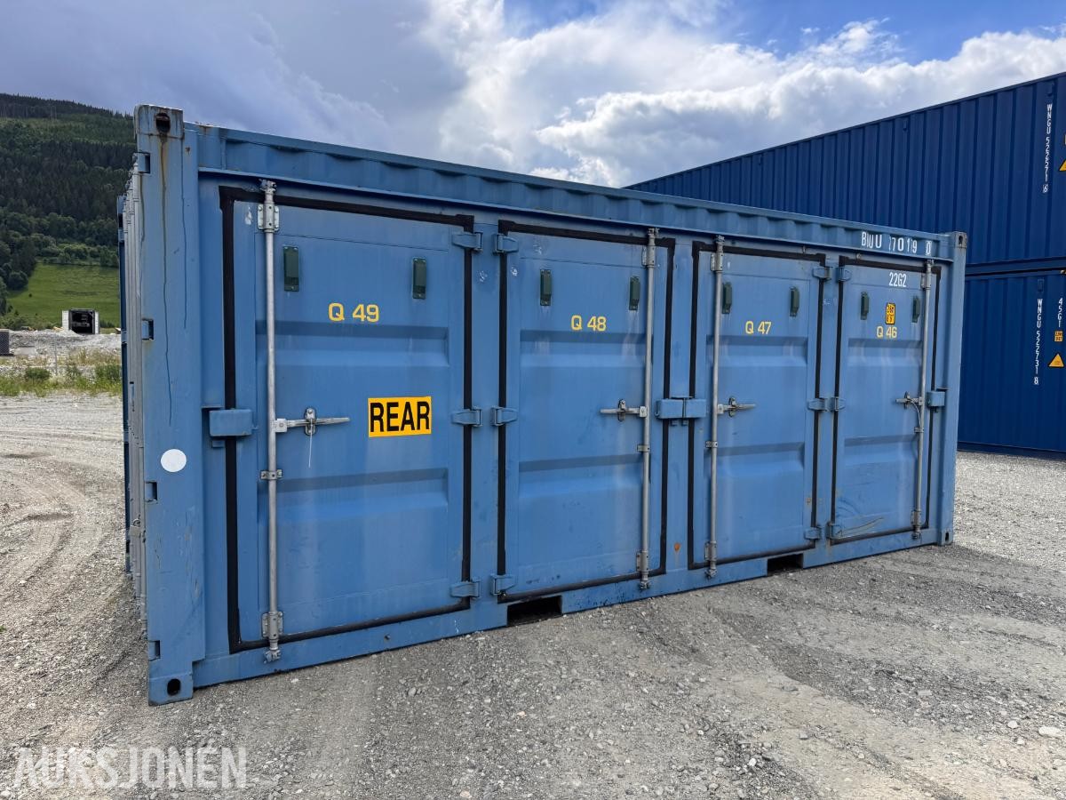 20 fot container med 4 lagerboder