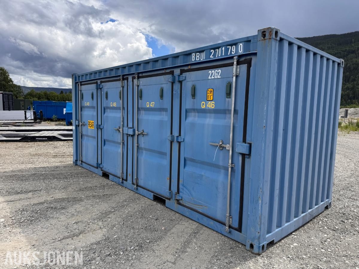 20 fot container med 4 lagerboder