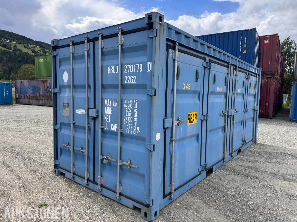 20 fot container med 4 lagerboder